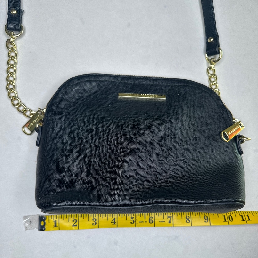 Steve Madden Black Crossbody Bag | Gold Chain Strap | Everyday Casual Purse - Picture 12 of 13